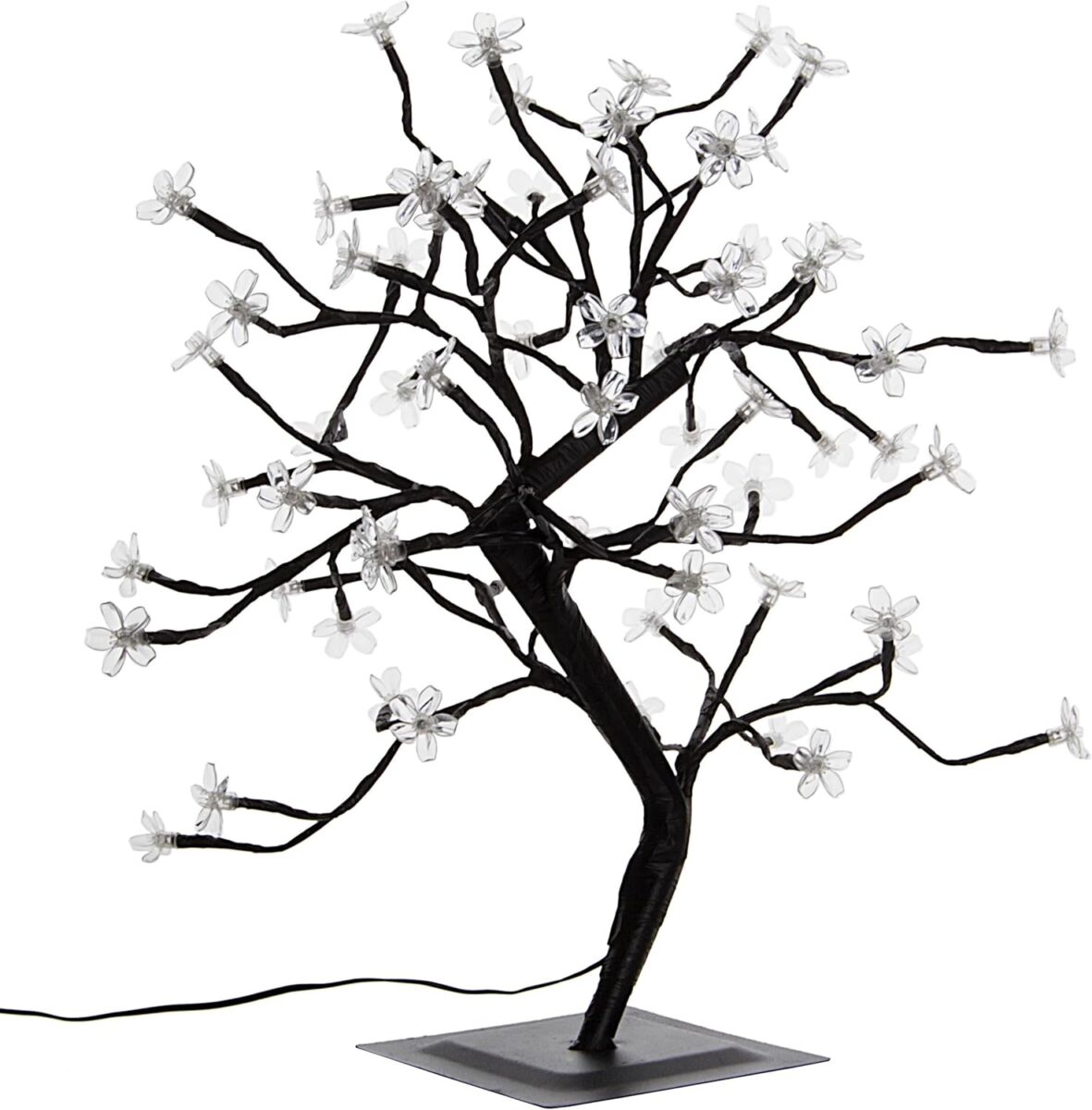 Kleiner LED Baum mit 64 warmweißen Blüten und Timer-Funktion für Kinderzimmer