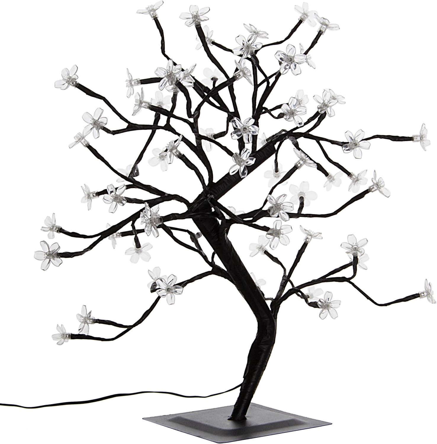 Kleiner LED Baum mit 64 warmweißen Blüten und Timer-Funktion für Kinderzimmer