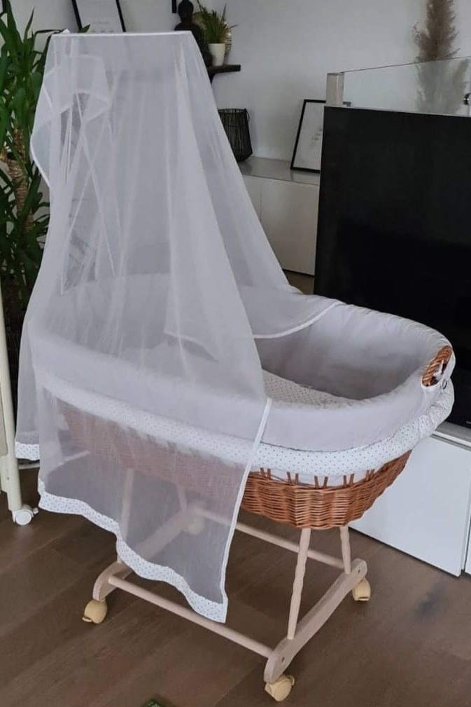 Waldin Stubenwagen XXL – gemütlicher Schlafplatz für Neugeborene neben dem Elternbett