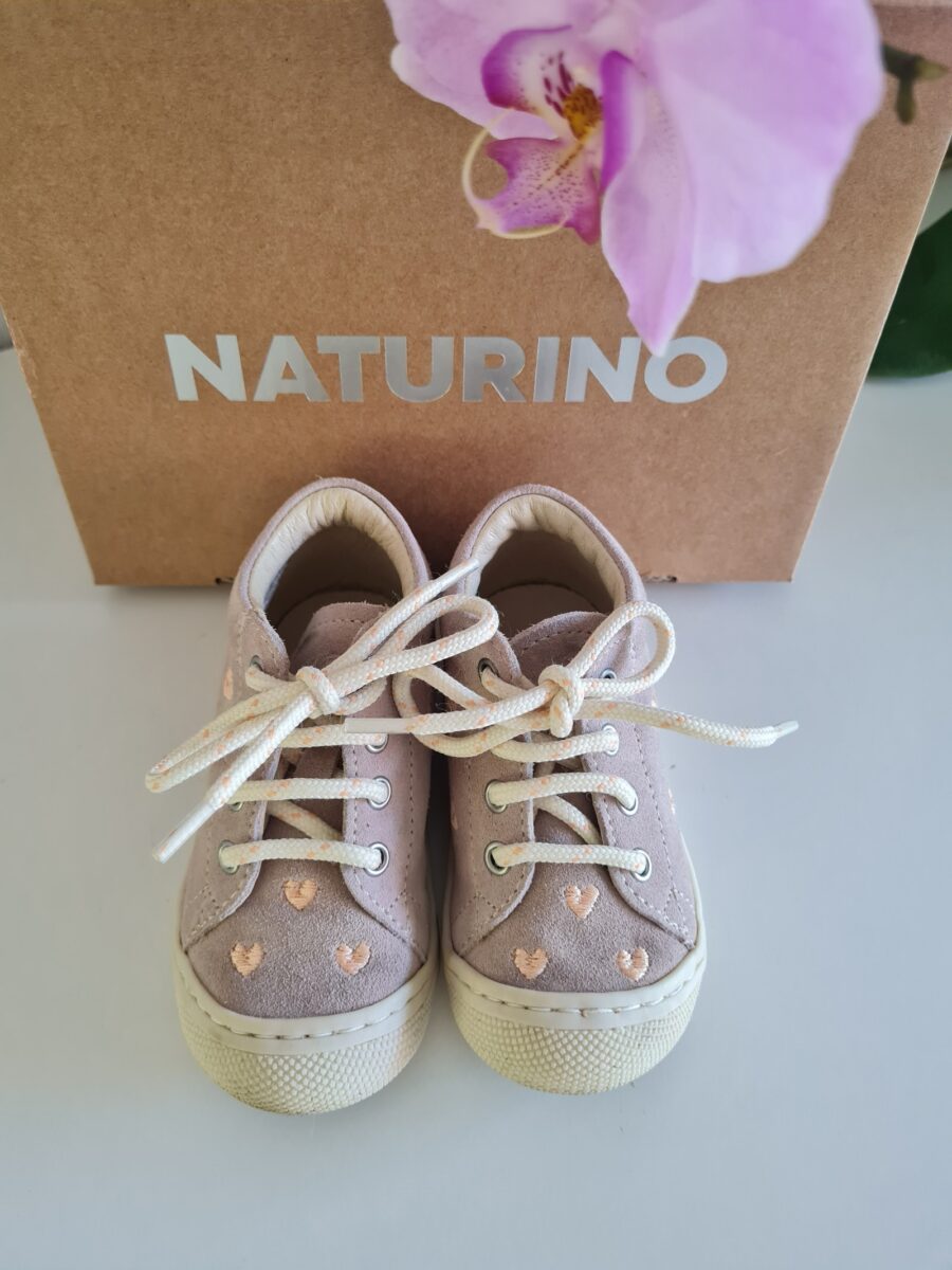 Lauflernschuhe Naturino Cocoon Suede beige grau fuer Maedchen